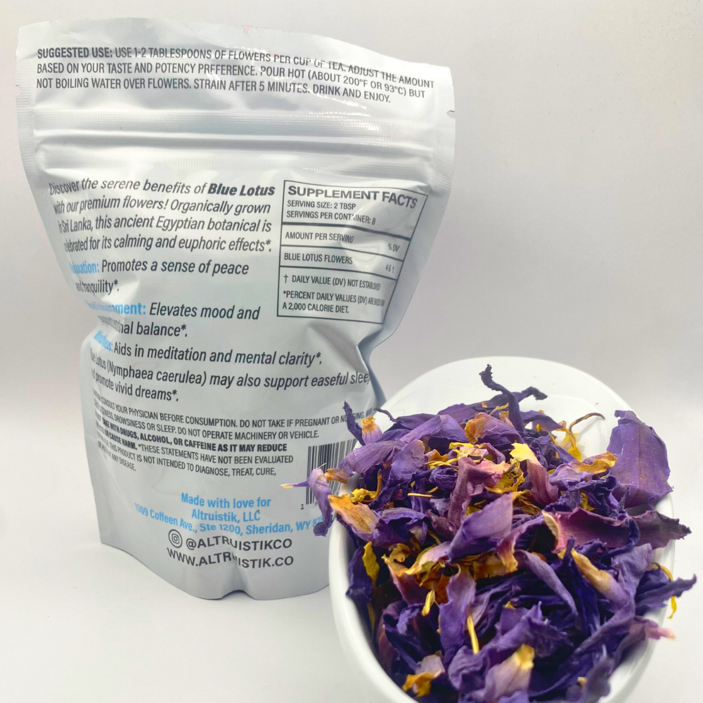 1kg Organic Whole Blue Lotus Flowers | 100% Natural | Bulk Blue Lotus