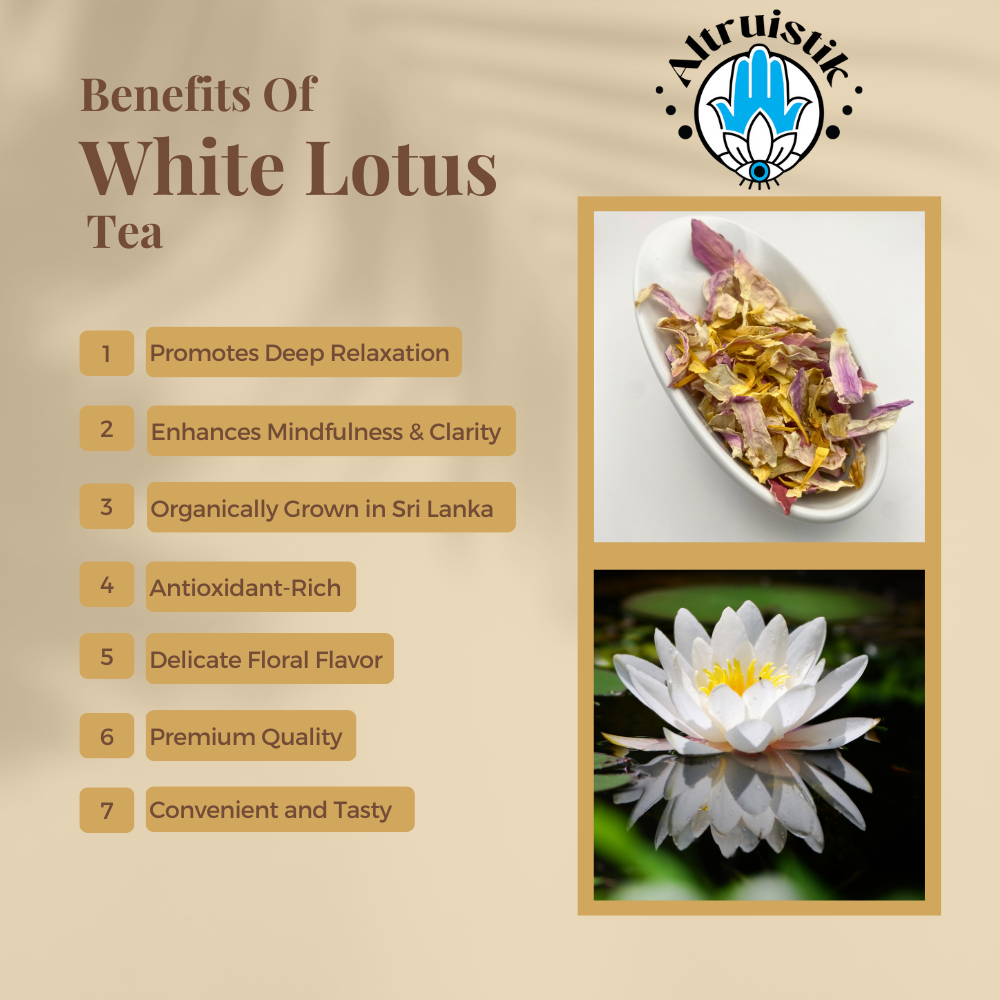 Altruistik 30g Organically Grown White Lotus Tea for Relaxation, Sleep, Anti-Inflammation