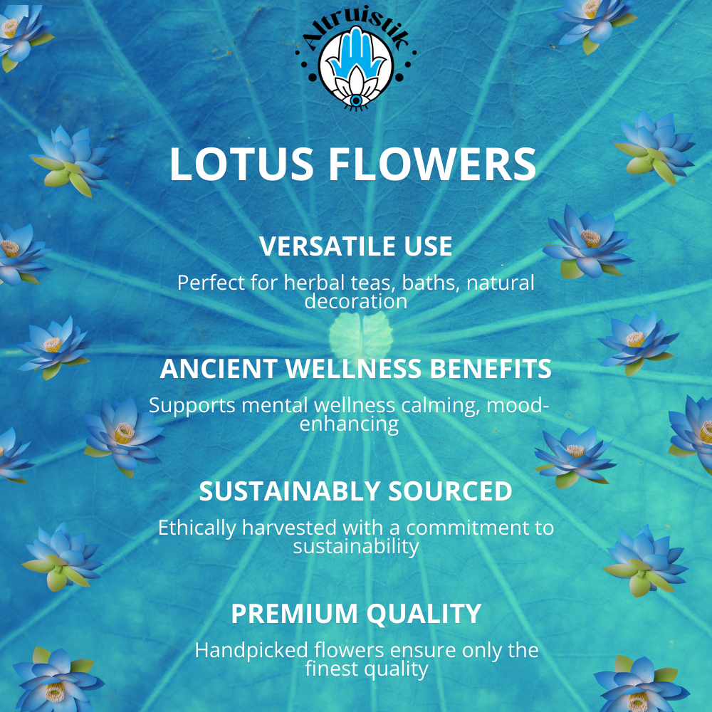 1kg Organic Whole Blue Lotus Flowers | 100% Natural | Bulk Blue Lotus