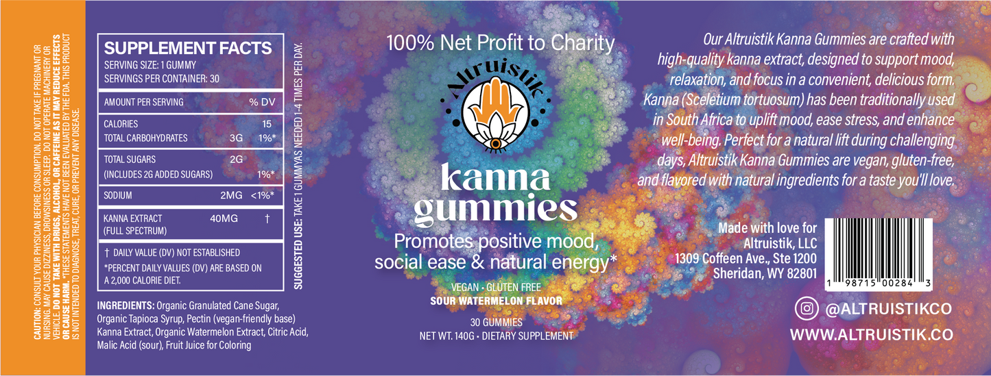 Altruistik™ 40mg Kanna Extract Gummies - Natural Wellness Support