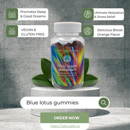 Altruistik™ 300mg Blue Lotus Gummies – For Deep Relaxation, Sleep, and Mood Enhancement